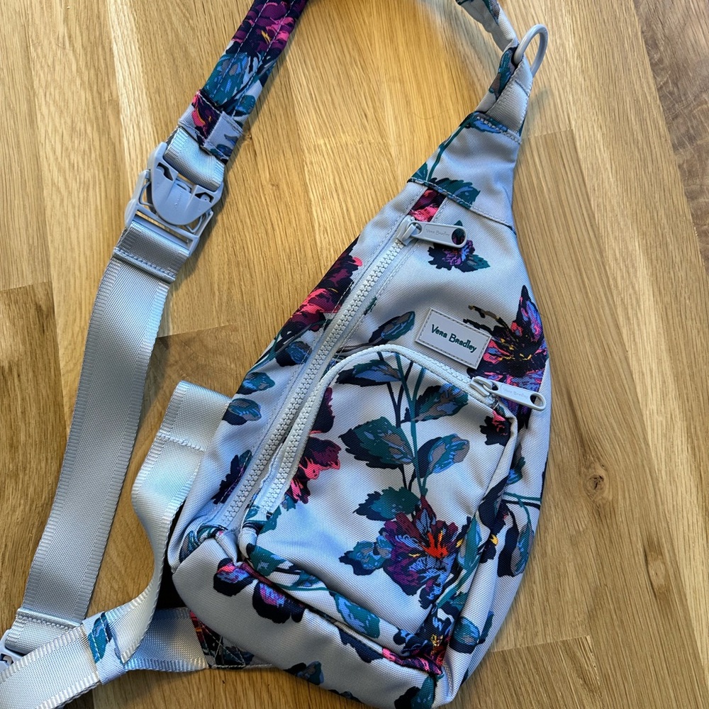 Vera Bradley Neon Ivy ReActive Sling Backpack Lightweight Floral Bag
